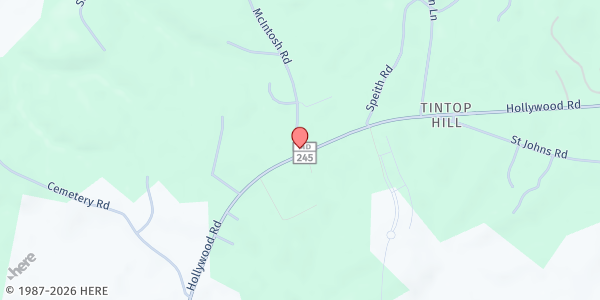 Map showing St. Matthew Pentecostal at 23755 Hollywood Road, Leonardtown, MD