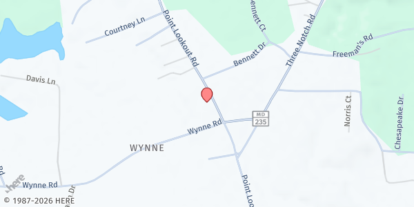 Map showing First Friendship Food Pantry at 13723 Point Lookout Road, Lexington Park, MD