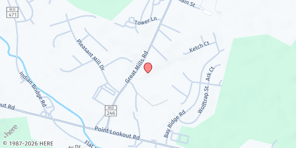 Map showing Good Samaritan Lutheran Church at 20850 Langley Road, Lexington Park, MD