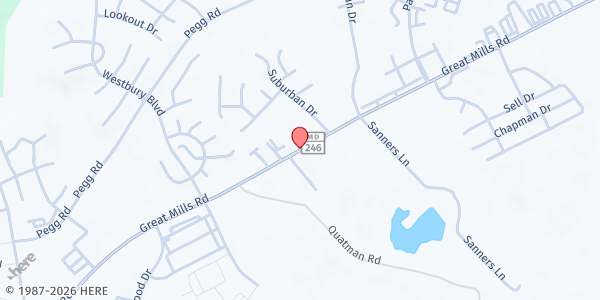 Map showing H.O.P.E. - Lexington Park at 2161 Great Mills Rd., Lexington Park, MD