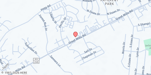 Map showing Abundant Life Christian Outreach - Lexington Park at 21537 Great Mills Rd, Lexington Pk, MD