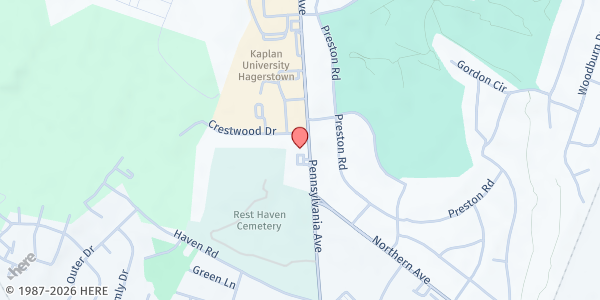 Map showing Word of Life at 13024 Pennsylvania Avenue, Long Meadow, MD
