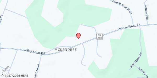 Map showing Emmanuel Wesleyan Church at 250 W. Bayfront Road, Lothian, MD