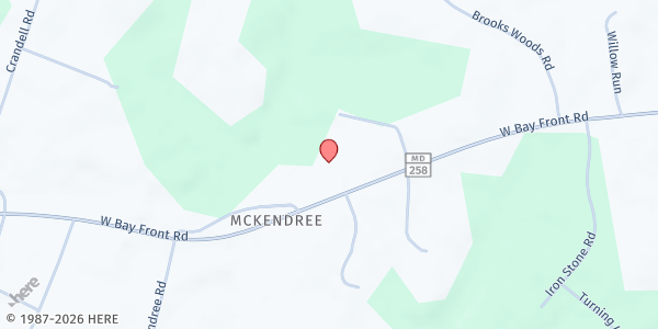 Map showing Faith Assembly of God at 250 West Bay Front Road, Lothian, MD