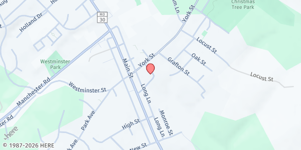 Map showing Immanuel Lutheran Church, Little Free Pantry at 3184 Church Street, Manchester, MD
