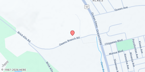 Map showing Maryland Food Bank Eastern Shore Salisbury at 28500 Owens Branch Rd, Manokin, MD