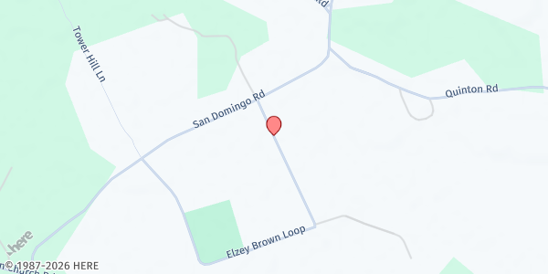 Map showing New & Living Way Church at 25744 Elzey Brown Loop Road, Matyiko Manor, MD