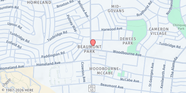 Map showing Shepherd's Heart Missionary - Main Location at 5405 York Road, Mid-Govans, MD
