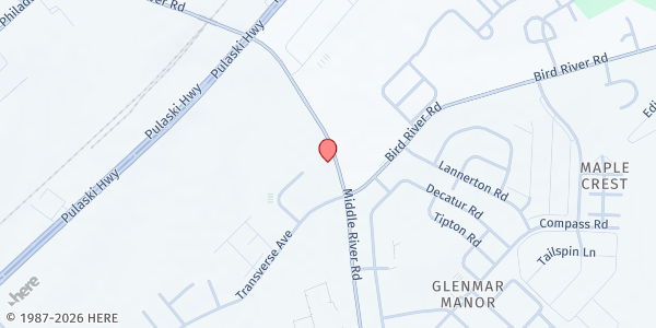 Map showing Freedom Outreach - Middle River at 914 Middle River Road, Middle River, MD