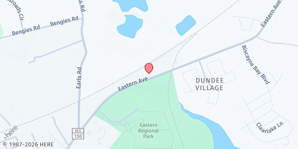 Map showing Shining Star Baptist Church at 11832 Eastern Avenue, Middle River, MD