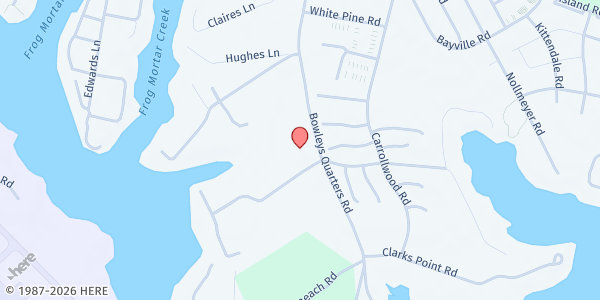 Map showing St. Matthew's Lutheran Church at 3620 Red Rose Farm Road, Middle River, MD