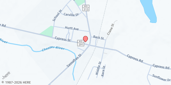 Map showing MillingtonCrumpton Food Pantry at 392 Cypress Street, Millington, MD