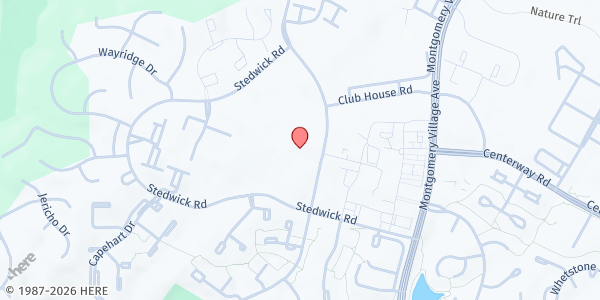 Map showing Montgomery Village Middle School at 19300 Watkins Mill Road, Montgomery Village, MD