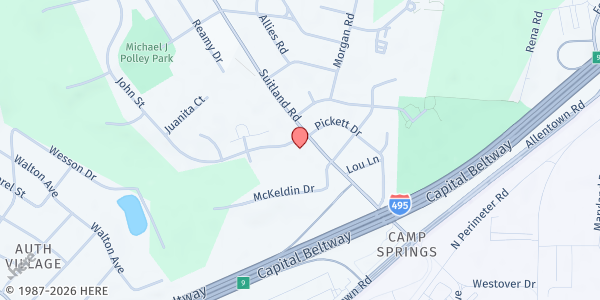 Map showing GAP Food Program - Morningside at 6715 Suitland Road, Morningside, MD