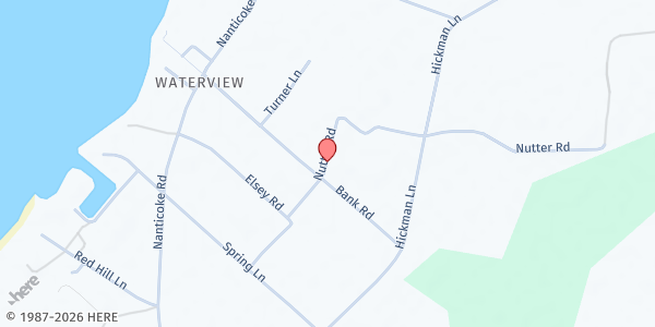 Map showing God's Caring & Sharing Food Bank at 2671 Bank Road, Nanticoke, MD