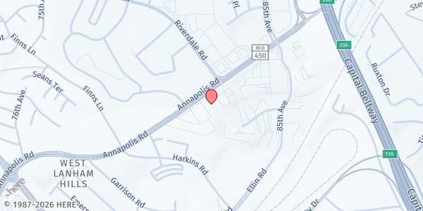 Map showing Ebenezer We Care We Share Community at 8001 Annapolis Road, New Carrollton, MD