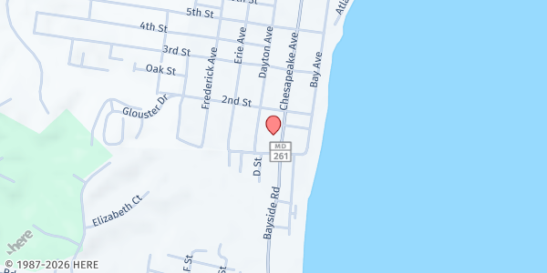 Map showing St. Anthony's Catholic Church at 8816 Chesapeake Ave, North Beach, MD