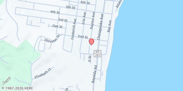 Map showing St. Anthony's Ladies of Charity Food Pantry at 8823 Dayton Avenue, North Beach, MD