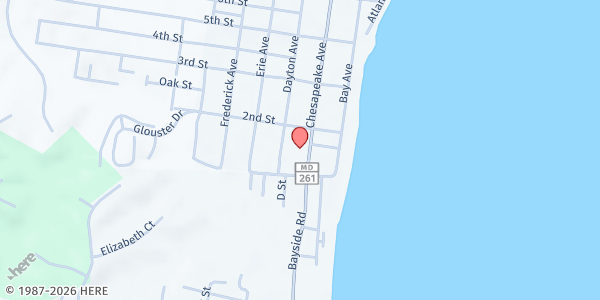 Map showing St. Anthony's Ladies of Charity - North Beach at 8820 Chesapeake Avenue, North Beach, MD