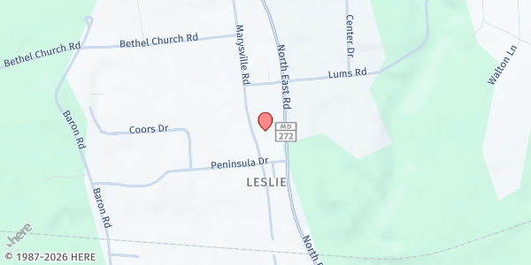 Map showing Chesapeake Care Resources - North East at 80 Marysville Rd., North East, MD