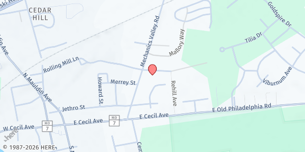 Map showing First Baptist Church of Northeast at 206 Mechanics Valley Rd., North East, MD