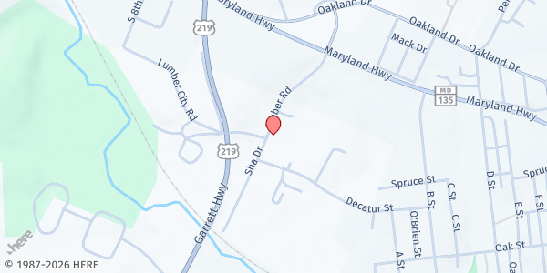 Map showing Divine Hope Church at 110 Weber Rd, Oakland, MD