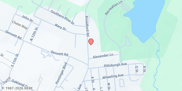 Map showing Mountain Lake Independent Baptist Church at 1005 Broadford Rd, Oakland, MD