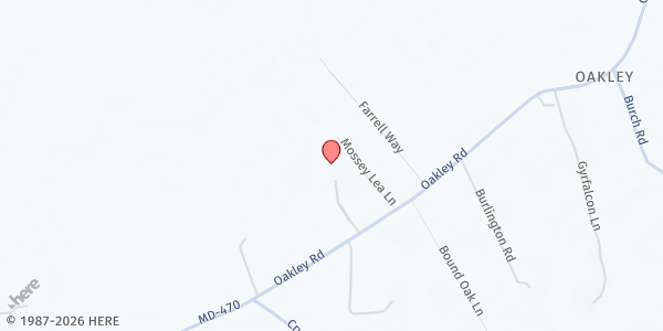 Map showing Catholic Charities - Oakley at 21506 Cotton Point Ave., Oakley, MD