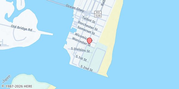Map showing Son Spot Ministries at 12 Worcester Street, Ocean City, MD