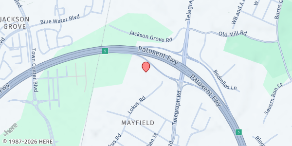 Map showing Crossover Church East at 8262 Lokus Rd, Odenton, MD