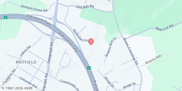 Map showing Full Gospel Emancipation Life at 8232 Redmiles Lane, Odenton, MD