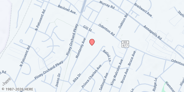 Map showing St. Joseph Catholic Church at 1283 Odenton Rd, Odenton, MD