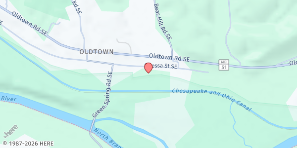 Map showing Healing Hunger at 19210 Opessa St. SE, Oldtown, MD