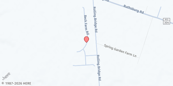 Map showing Centreville UMC at 209 Beck Farm Road, Orchard View, MD