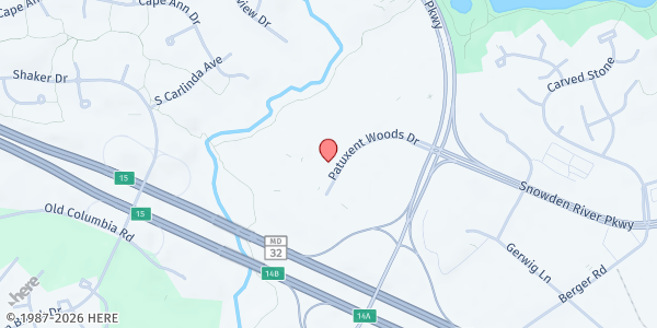 Map showing SAFE Food Pantry - Owen Brown at 9770 Patuxent Woods Drive, Owen Brown, MD
