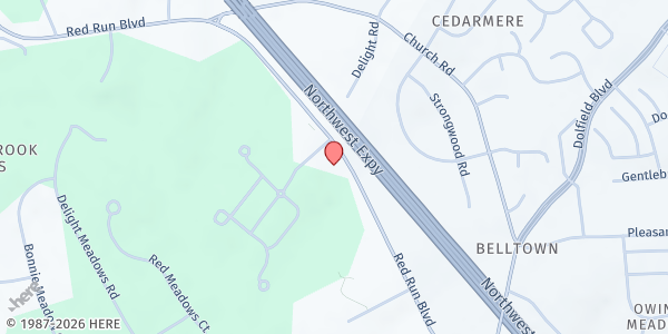 Map showing Bridgeway Community Church - Owings Mills/Reisterstown Campus at 11301 Red Run Blvd, Owings Mills, MD