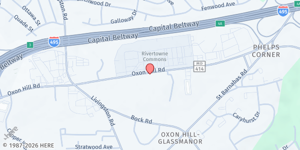Map showing Greater Baden Medical Services WIC - Oxon Hill at 6196 Oxon Hill Road, Suite 540, Oxon Hill, MD