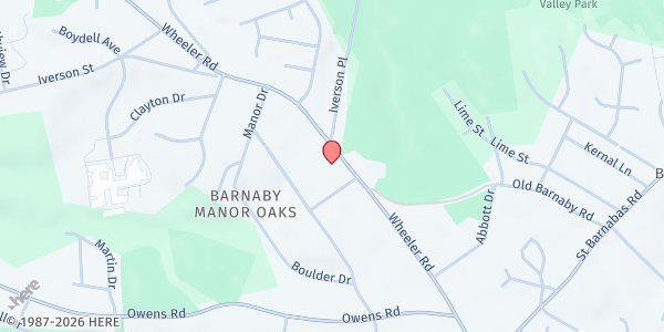 Map showing The Hope Center at 4915 Wheeler Rd, Oxon Hill, MD