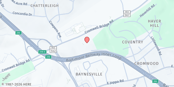 Map showing A Can Can Make A Difference - Food Distribution Center at 1607 Cromwell Bridge Rd, Parkville, MD