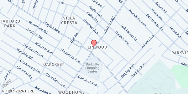 Map showing The Tree of Life Bible Church at 7810 Harford Road, Parkville, MD