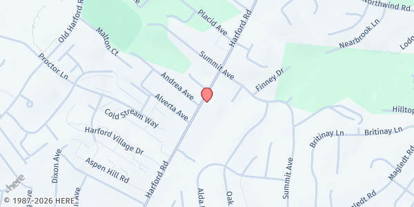 Map showing Victor's Vittles Building at 9833 Harford Road, Parkville, MD