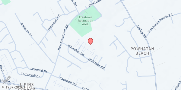 Map showing Freetown Village at 7820 Darrell Henry Court, Pasadena, MD