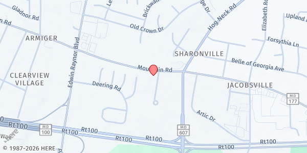 Map showing Magothy United Methodist Church at 3703 Mountain Road, Pasadena, MD