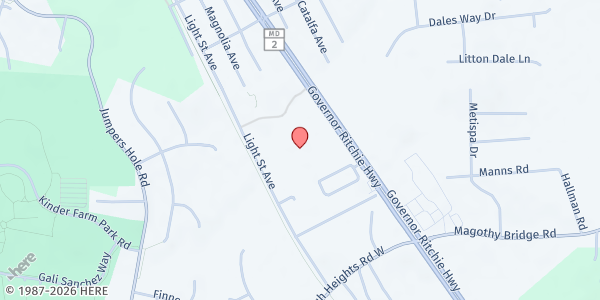 Map showing Open Hands of MD at 110 Ritchie Hwy, Pasadena, MD