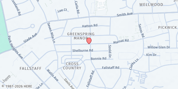 Map showing American Friends - Pikesville at 3207 Marnat Road, Pikesville, MD