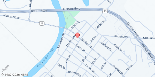 Map showing Pocomoke Collaborative at 146 Market Street, Pocomoke City, MD
