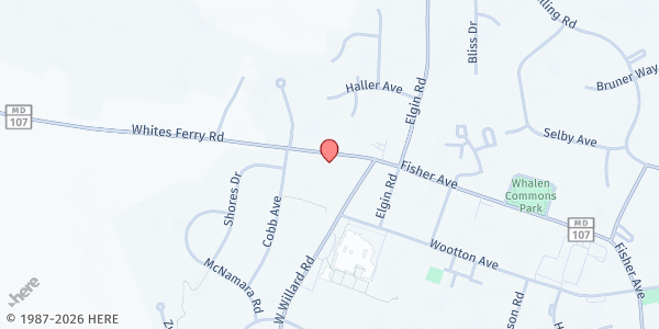 Map showing Saint Peter's Just Lunch Program at 20100 Fisher Avenue, Poolesville, MD