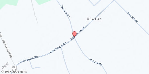 Map showing Bethlehem Wesleyan Church at 5330 Bethlehem Rd., Preston, MD