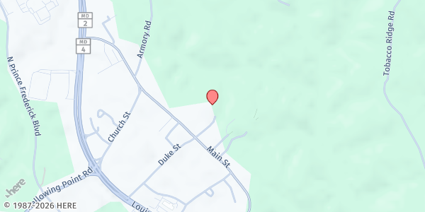 Map showing Department of Social Services - Prince Frederick at 200 Duke Street, Prince Frederick, MD