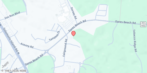 Map showing Mt. Olive UMC at 10 Fairground Rd, Prince Frederick, MD